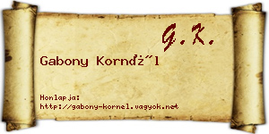 Gabony Kornél névjegykártya