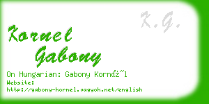 kornel gabony business card